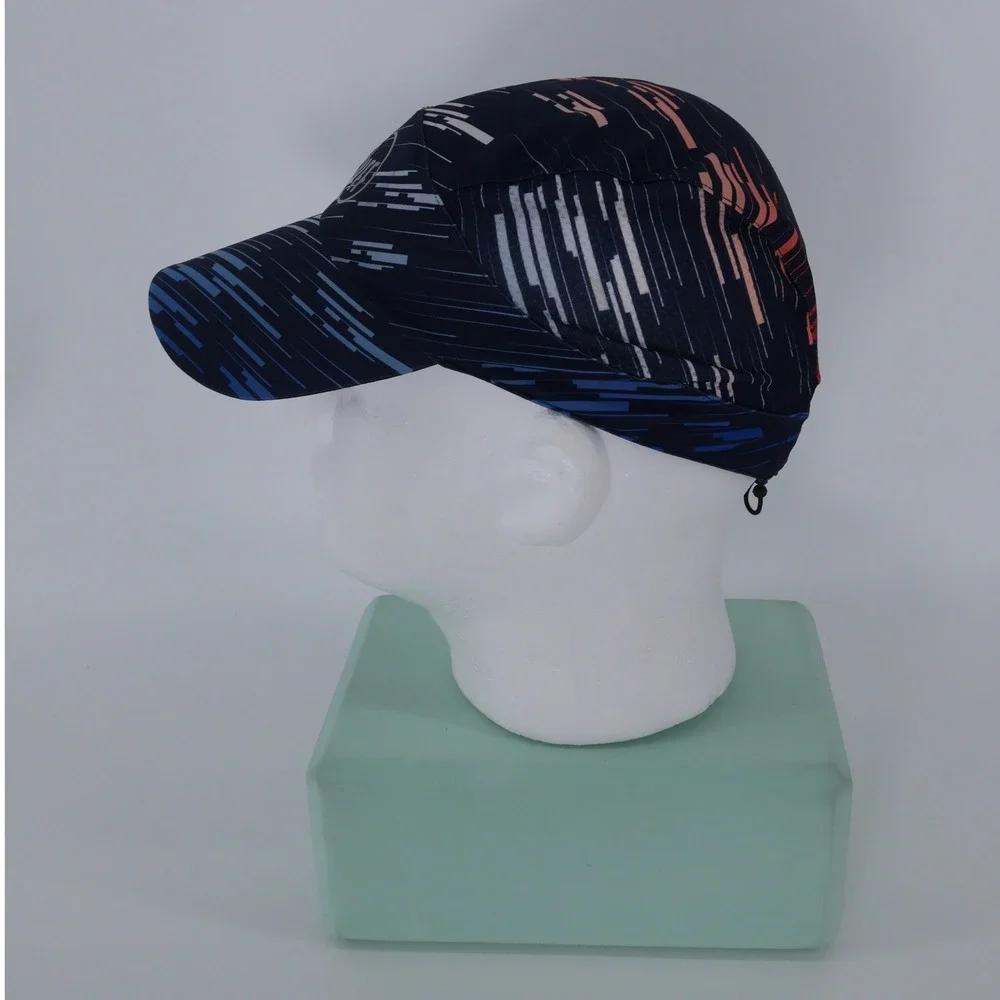 Buff Pack Run Cap R-Graphite Blue Orange Adjustable Running Hat Lightweight - Picture 2 of 5